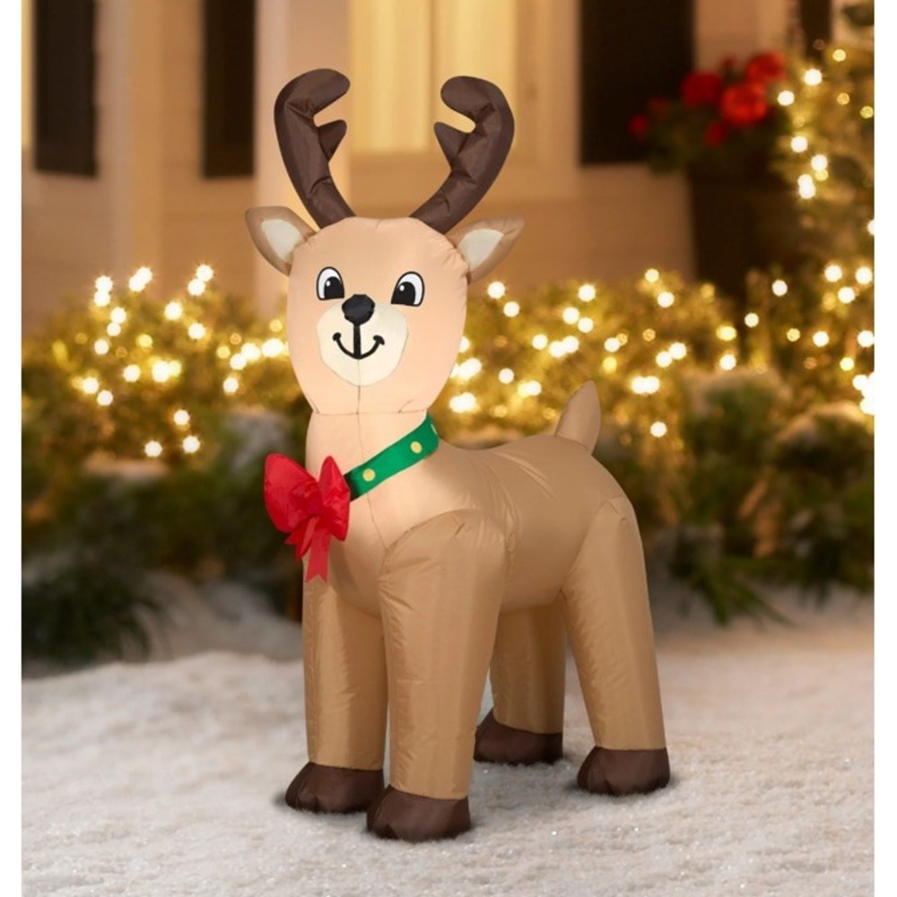 4 Foot‎ Tall Christmas Inflatable Reindeer Air Blown LED Yard Decoration